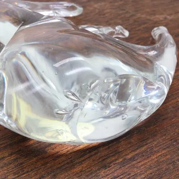 Murano Art Glass Angel Fish Sculpture Crystal Clear Glass - Picture 4 of 5